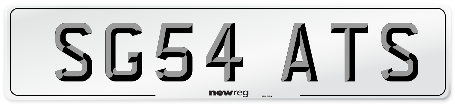 SG54 ATS Number Plate from New Reg